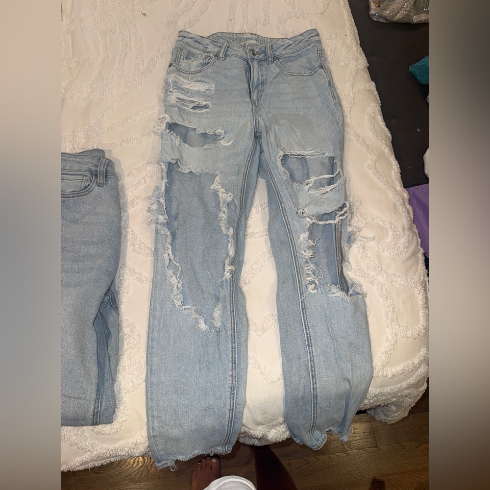 American Eagle Outfitters Blue Skinny Jeans Distressed Style